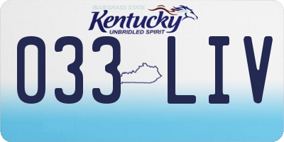 KY license plate 033LIV