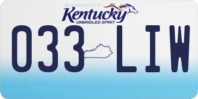 KY license plate 033LIW