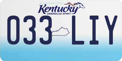 KY license plate 033LIY