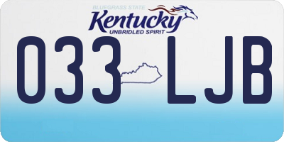 KY license plate 033LJB