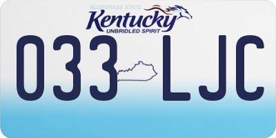 KY license plate 033LJC