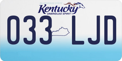 KY license plate 033LJD