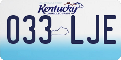 KY license plate 033LJE