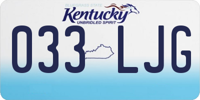 KY license plate 033LJG