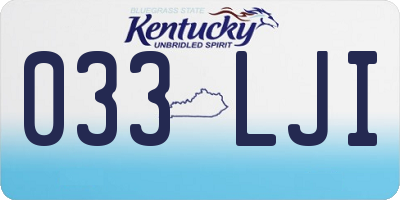 KY license plate 033LJI