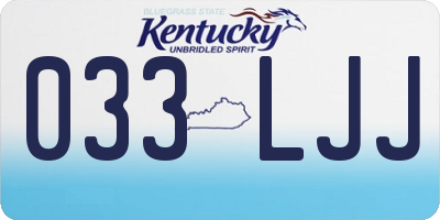 KY license plate 033LJJ
