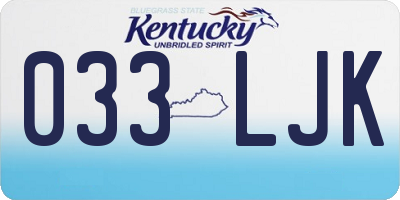 KY license plate 033LJK
