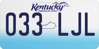 KY license plate 033LJL