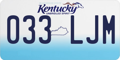 KY license plate 033LJM