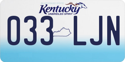 KY license plate 033LJN
