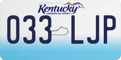 KY license plate 033LJP