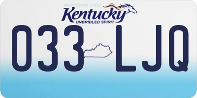 KY license plate 033LJQ