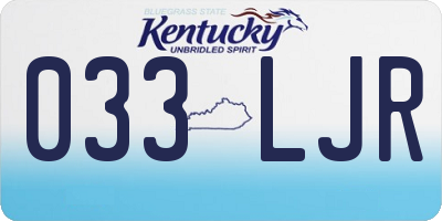 KY license plate 033LJR