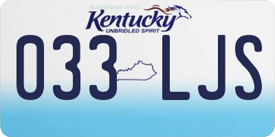 KY license plate 033LJS