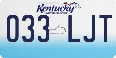 KY license plate 033LJT