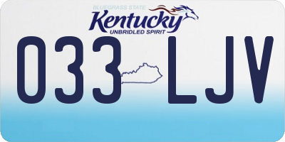 KY license plate 033LJV