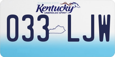 KY license plate 033LJW