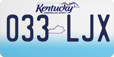 KY license plate 033LJX