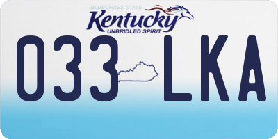 KY license plate 033LKA