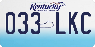 KY license plate 033LKC