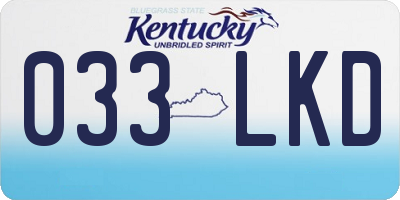 KY license plate 033LKD
