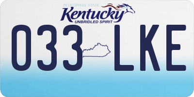 KY license plate 033LKE