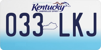 KY license plate 033LKJ