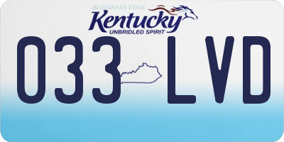 KY license plate 033LVD