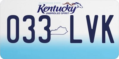 KY license plate 033LVK