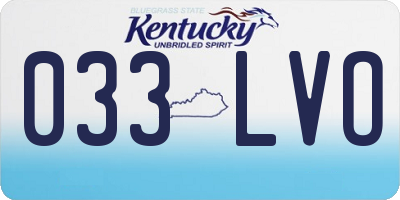 KY license plate 033LVO