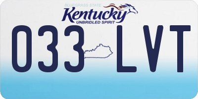 KY license plate 033LVT
