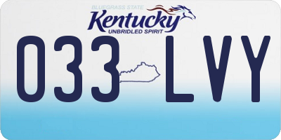 KY license plate 033LVY