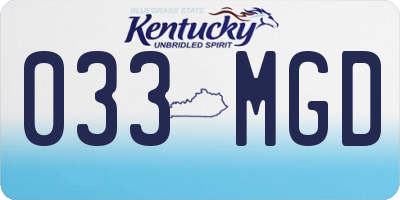 KY license plate 033MGD