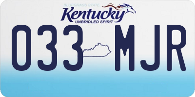 KY license plate 033MJR