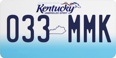 KY license plate 033MMK
