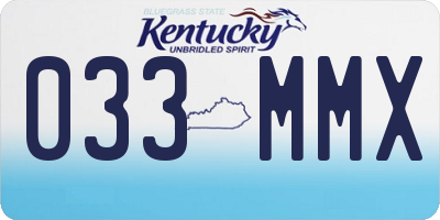 KY license plate 033MMX