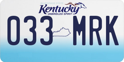 KY license plate 033MRK