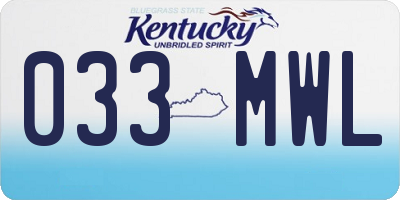 KY license plate 033MWL