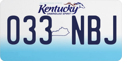 KY license plate 033NBJ