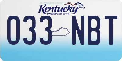 KY license plate 033NBT
