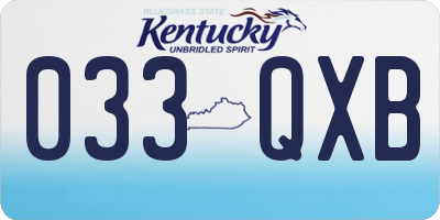 KY license plate 033QXB
