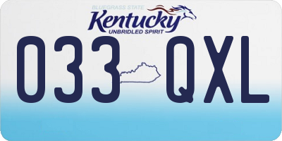KY license plate 033QXL