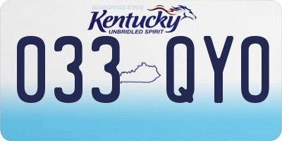 KY license plate 033QYO