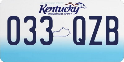 KY license plate 033QZB