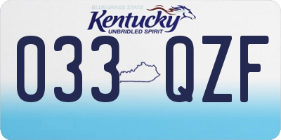 KY license plate 033QZF