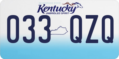 KY license plate 033QZQ