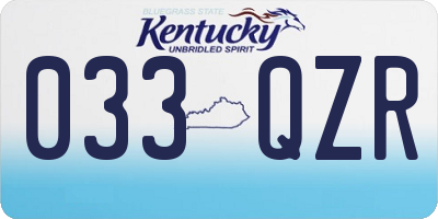 KY license plate 033QZR