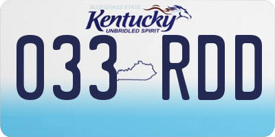 KY license plate 033RDD