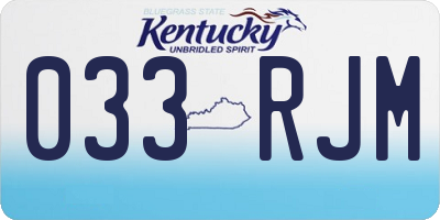 KY license plate 033RJM