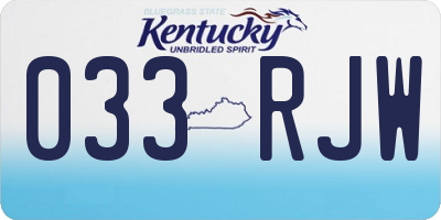 KY license plate 033RJW